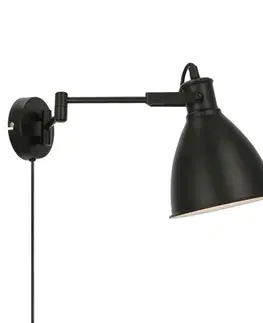 Nástenná lampa čierna nastaviteľná 1xE27 Espera