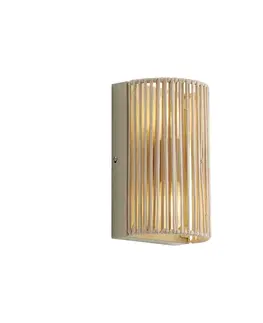 Japandi nástenná lampa béžová s lanom IP44 - Jayla