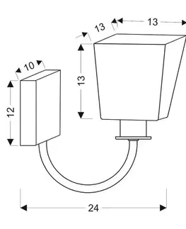 Nástenná lampa 1xE27 24cm SCHUBERT čierna