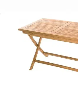 DEOKORK Záhradný skladací stôl obdĺžnik COIMBRA 120 x 70 cm (teak)