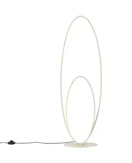 Dizajnová stojaca lampa béžová vrátane LED s 3-stupňovým stmievaním - Boomerang