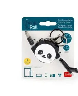 Legami Nabíjací kábel 3v1 výsuvný s kľúčenkou Panda