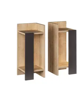 Nočný stolík Elos - Oak, Anthracite