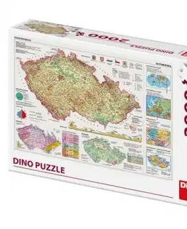 Puzzle Mapy Českej republiky 2000 Dino