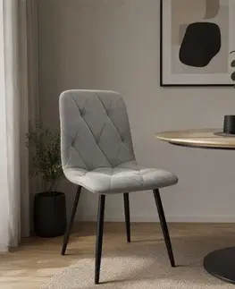 KONDELA Danira New jedálenská stolička sivá / čierna