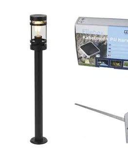 Moderné vonkajšie svietidlo čierne 80 cm IP44 - Gleam
