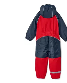 Detská softshellová kombinéza, červeno-modrá
