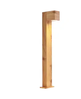 Moderná vonkajšia stojaca lampa hliníková s drevenou potlačou 65 cm IP44 - Baleno
