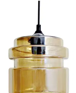 Závesná sklenená stropná lampa jantárová 60W E27 Decorado