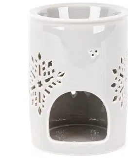 Porcelánová arómalampa Snow flower béžová, 8,5 x 12 cm