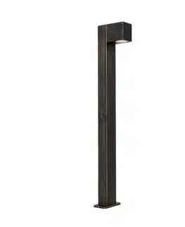 Priemyselná stojaca vonkajšia lampa starožitné zlato 80 cm IP44 - Baleno