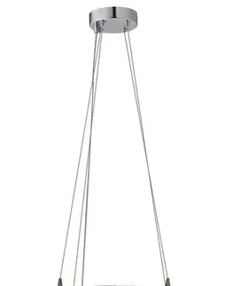 Závesná lampa s chrómovým povrchom 4x40W, látkové tienidlo Ban