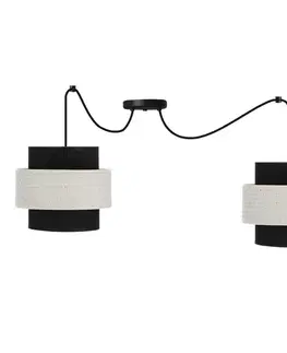 Závesná lampa Benta P čierna 2x40W E27 tienidlo čierna+krémová
