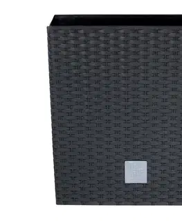 PROSPERPLAST - Kvetináč Rato LOW 17cm antracit