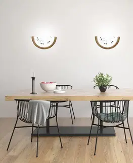 Nástenná lampa Rustica z dubového dreva do polostropa