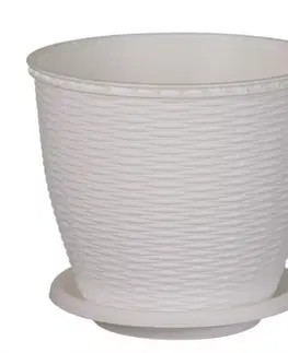 Kvetináč RATTAN 9 L biely