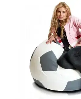Sedací vak lopta sport l ekokoža 325l TiaHome - sivá