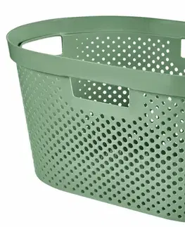 CURVER Kôš na čistú bielizeň INFINITY DOTS 40L recyklovaný plast | zelená
