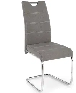 HALMAR K349 jedálenská stolička sivá / chróm