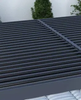 DEOKORK Záhradná hliníková pergola do steny 8x4 m (antracit)