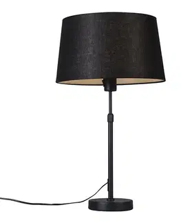 Stolná lampa čierna s tienidlom čiernym 35 cm nastaviteľná - Parte