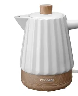 Concept RK0090 - Rýchlovarná kanvica 1,5 l 1500W/230V biela/drevený dekor/keramika rk0090