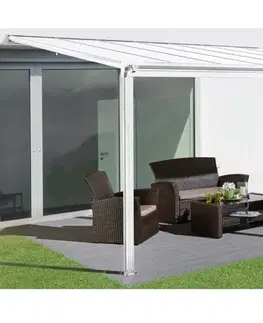Hliníková pergola 4,95 x 3 m biela / polykarbonát Dekorhome