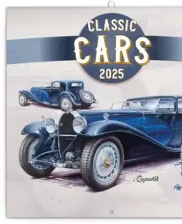 Poznámkový kalendár Classic Cars – Václav Zapadlík, 2025, 30 × 30 cm