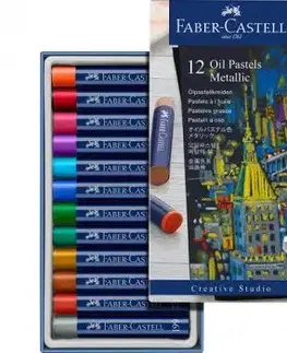 Olejové pastely Faber-Castell Metallic 12 ks