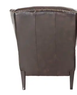 Kreslo Chesterfield Chester z pravej hovädzej kože Brown