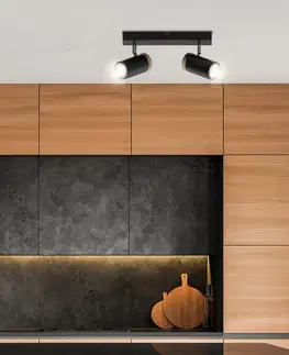 STROPNÁ LAMPA LAGOS ČIERNA 2X15 GU10 TIENIDLO ČIERNA+DREVENÁ