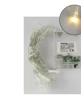  LED  reťaz 20xLED/2 funkcie 2,4m teplá biela P493