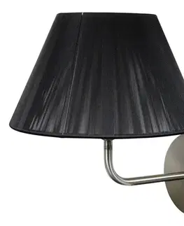 Nástenná lampa čierna 1xE14 matný nikel EMON