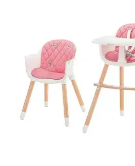 KINDERKRAFT - Detská jedálenská stolička 2v1 SIENNA buk/ružová KKKSIENPNK0000