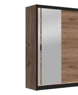 Šatní skriňa so zrkadlom SABRINA 150x215 cm dub craft OSLO 150 Craft