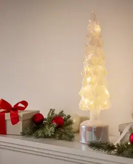 Otáčajúci sa LED dekoračný strom zo skla, veľký