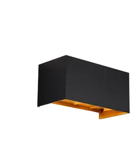 Vonkajšia nástenná lampa čierna so zlatom vrátane LED 4-svetlo IP54 - Edwin