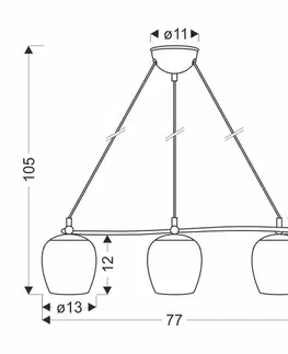 Závesná lampa Serano patinovaná 3x60W E27 krémové tienidlo