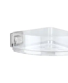WENKO 22686100-Rohová polica VACUUM-LOC QUADRO ED 28x19,5 cm strieborná/priehľadná 22686100