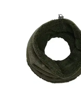 Kruhový šál z pleteného flaušu, kaki