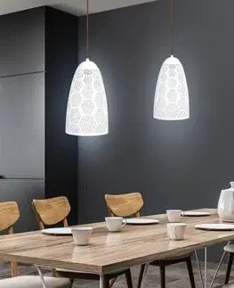 Závesná stropná lampa 1X60W E27 prelamovaná biela BENE