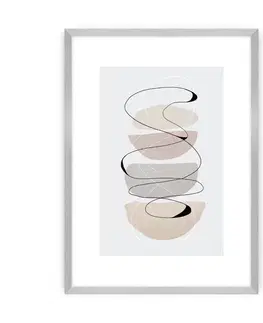 Dekoria Plagát Abstract Lines II, 40 x 50 cm, Ramka: Srebrna