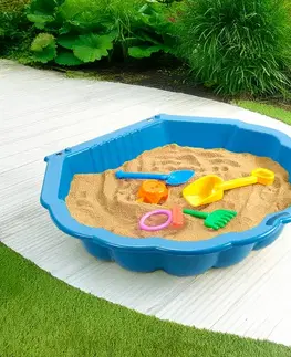 KONDELA Sandeo Mini detské pieskovisko modrá
