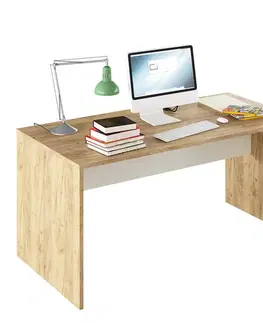KONDELA Rioma Typ 16 písací stôl dub artisan / biela