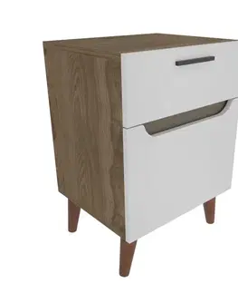 Nočný stolík Losso - White, Oak