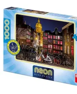 Puzzle Nočný Amsterdam 1000 neon Dino