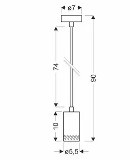 Závesná lampa TUBO 1xGU10 10cm Candellux