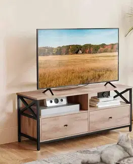 DOLLY malý TV stolík, dub Sonoma/čierna