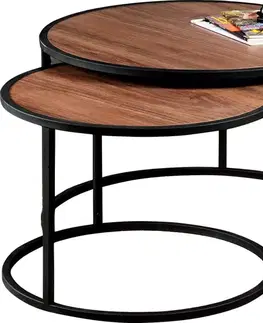 Sada odkladacích stolíkov (2 kusy) Tambur - Walnut