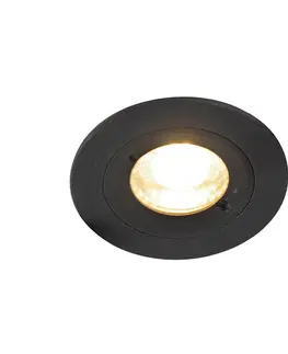 Moderné inteligentné zapustené bodové svietidlo čierne okrúhle vrátane WiFi GU10 IP54 - Xena